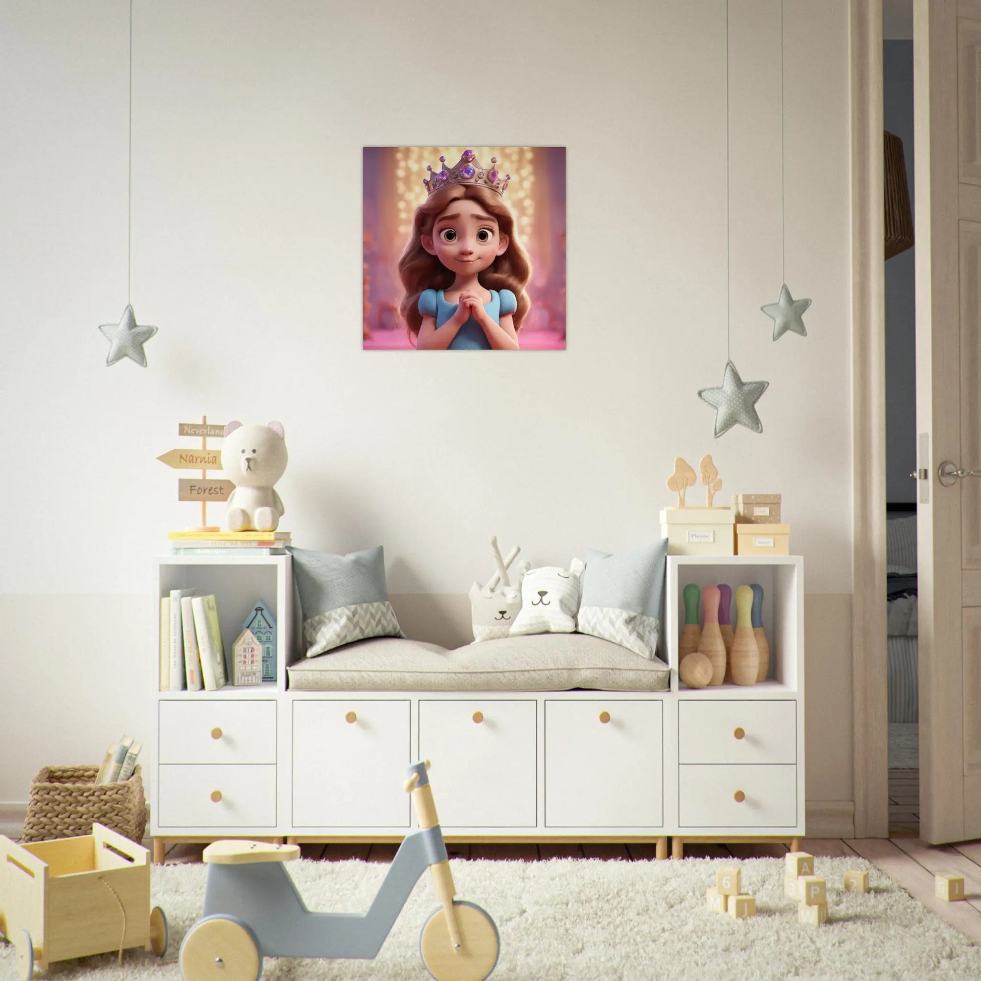 Aluminiumdruck - Prinzessin - Kinderbild, 3D-Stil, KI-Kunst RolConArt
