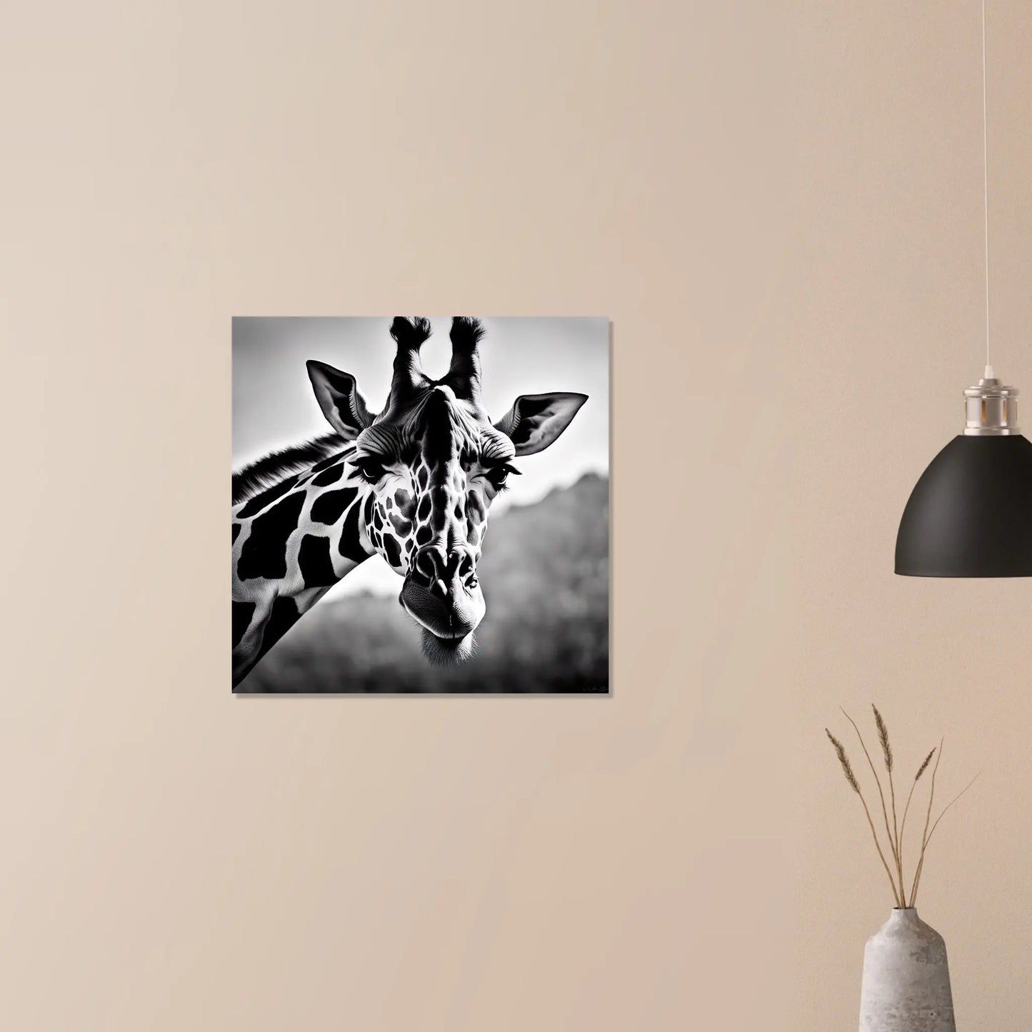 Moderner Forex-Druck - Giraffe - Foto Stil, KI-Kunst RolConArt