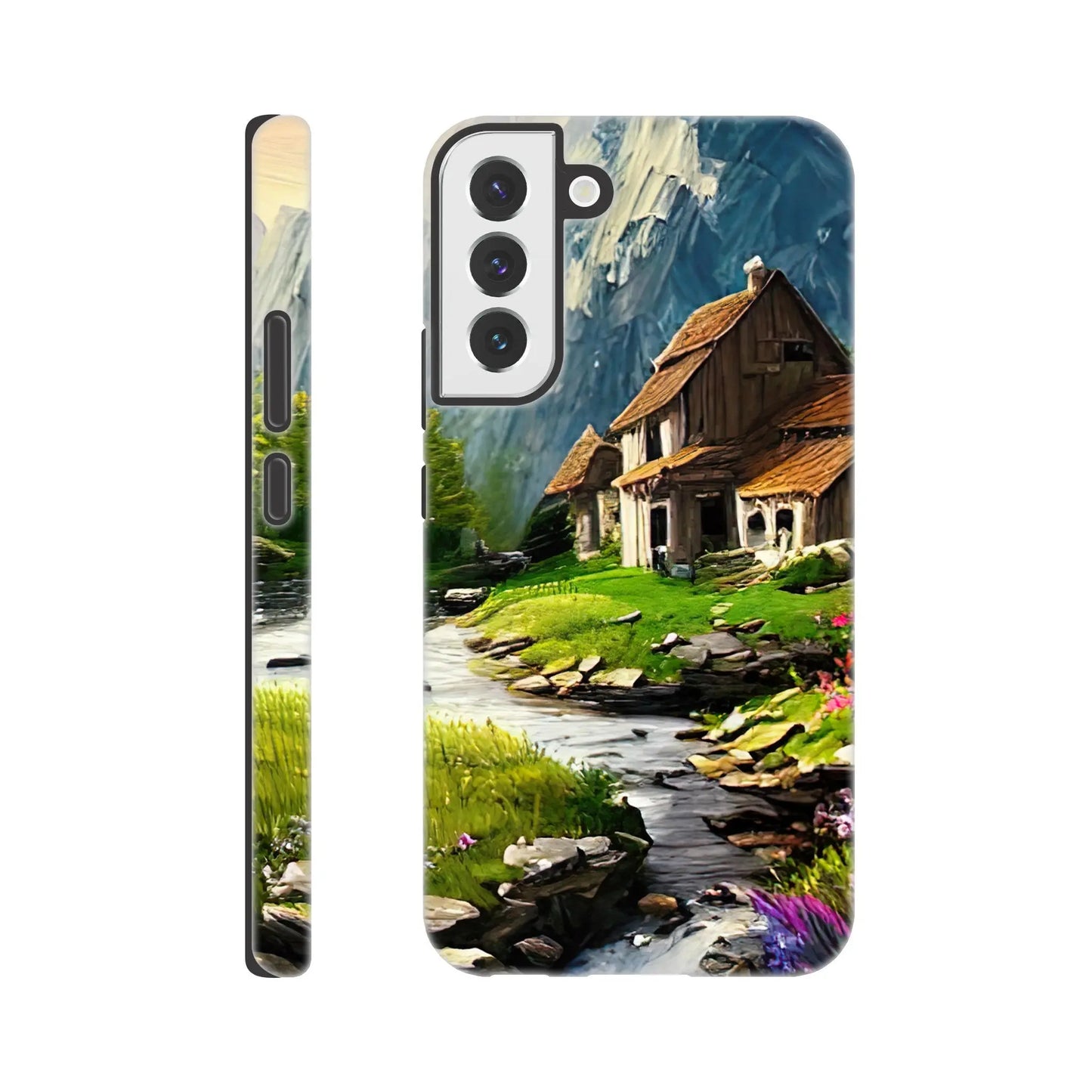 Smartphone-Hülle "Hart" - Berglandschaft - Malerischer Stil, KI-Kunst RolConArt, Landschaften, Galaxy-S22-Plus