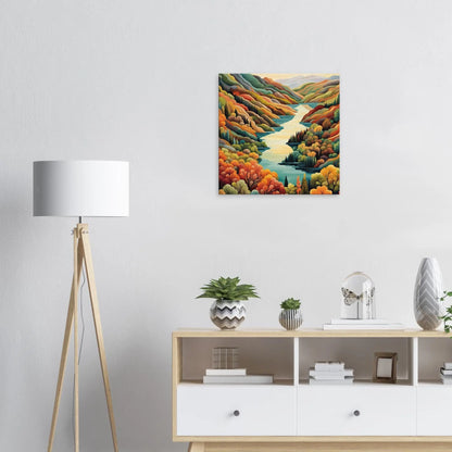 Leinwandbild - Landschaft mit See - Malerischer Stil, KI-Kunst - RolConArt, Landschaften, 