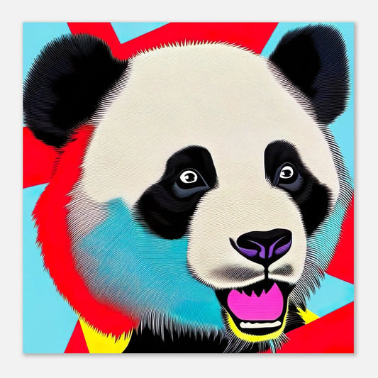 Aluminiumdruck - Pandabär - Pop Art Stil, KI-Kunst RolConArt