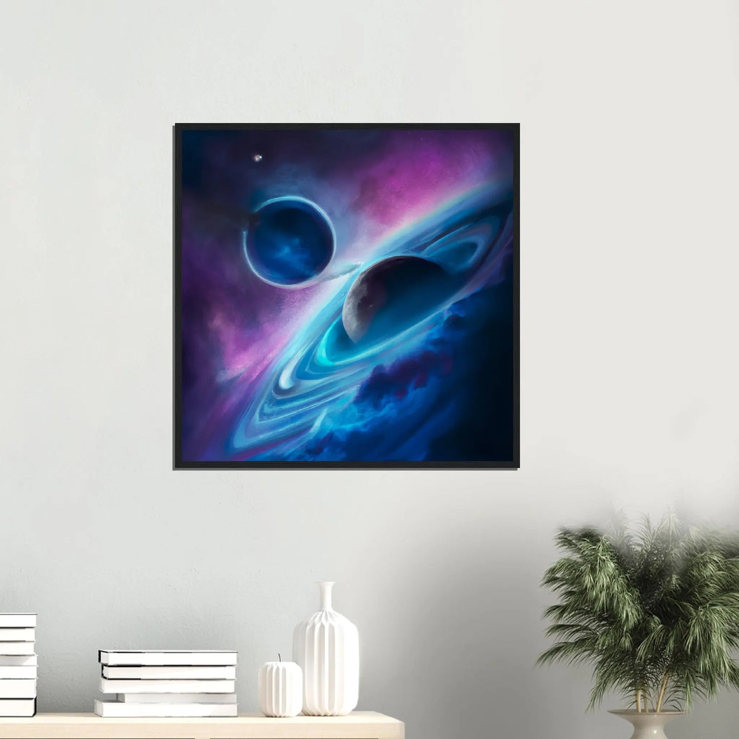 Gerahmtes Premium-Poster - Planet, Weltraum - Digitaler Stil, KI-Kunst - RolConArt, Sci-Fi, 