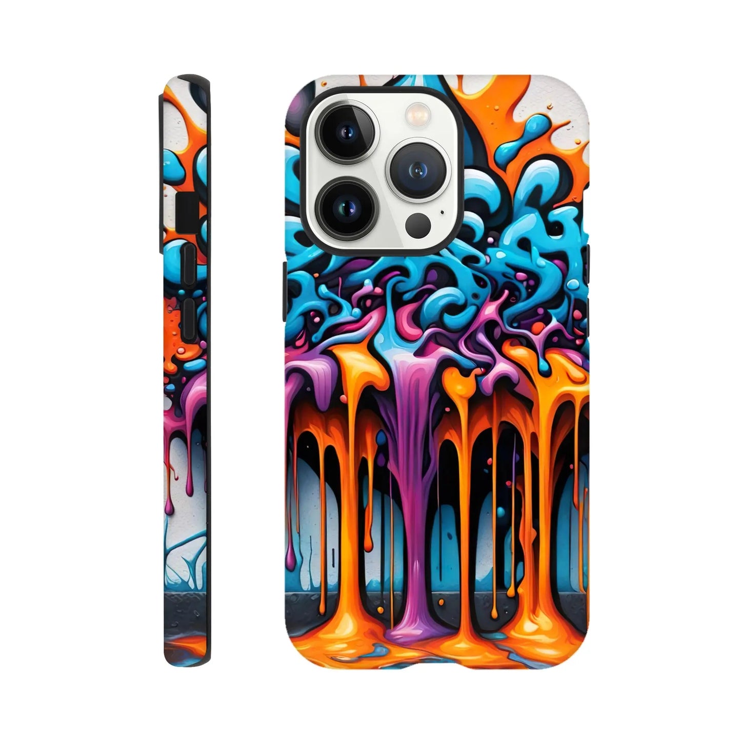 Smartphone-Hülle "Hart" - 3D Graffiti - Splash Art Stil, KI-Kunst RolConArt, Splash Art, iPhone-13-Pro