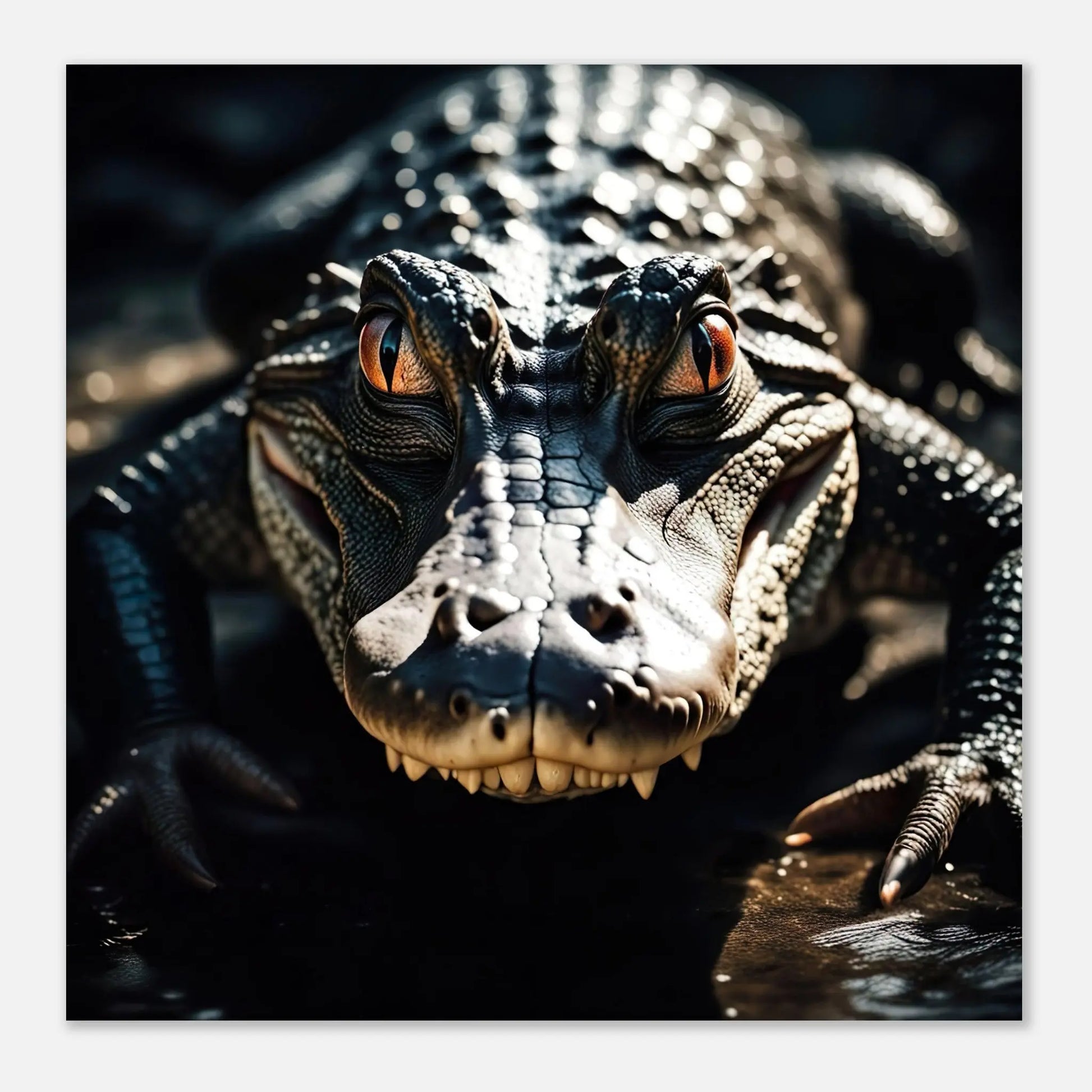 Moderner Forex-Druck - Alligator - Foto Stil, KI-Kunst RolConArt