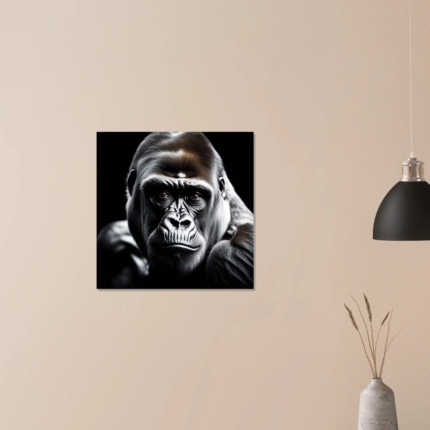 Moderner Forex-Druck - Gorilla - Foto Stil, KI-Kunst RolConArt