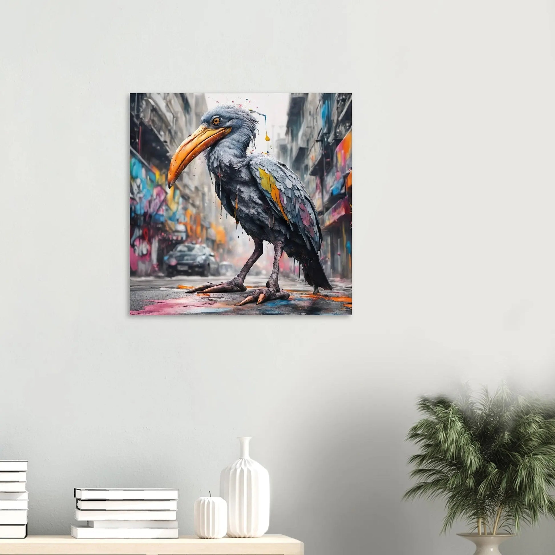 Aluminiumdruck - Fantasie Vogel - Splash Art Stil, KI-Kunst RolConArt