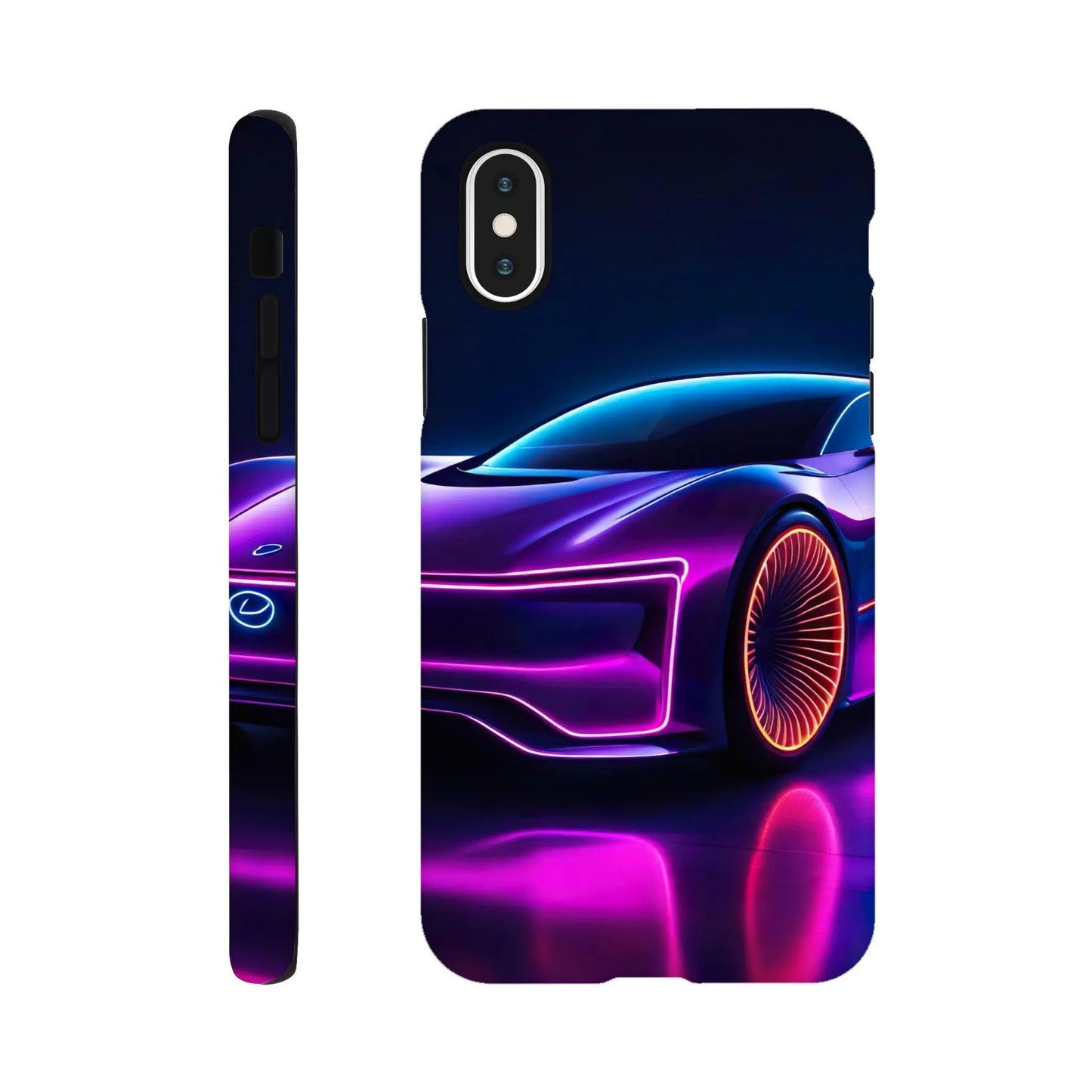 Smartphone-Hülle "Hart" - Futuristisches Auto - Neon Stil, KI-Kunst RolConArt, Neon, iPhone-X