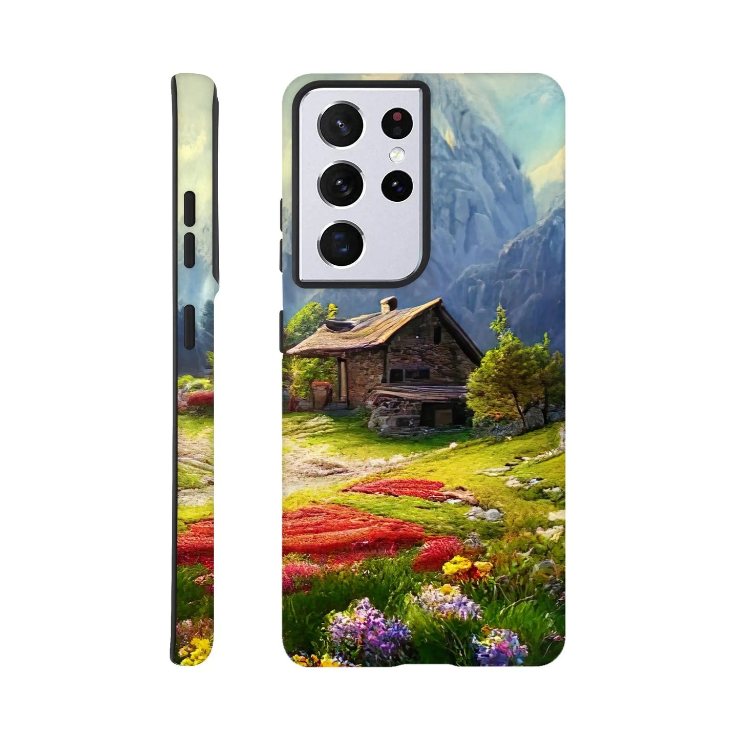 Smartphone-Hülle "Hart" - Berglandschaft - Malerischer Stil, KI-Kunst RolConArt, Landschaften, Galaxy-S21-Ultra