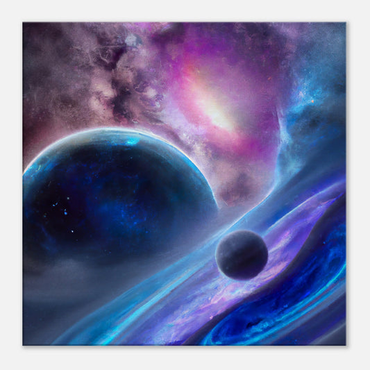 Leinwandbild - Planeten im Weltraum - Digitaler Stil, KI-Kunst - RolConArt, Sci-Fi, 60x60-cm-24x24