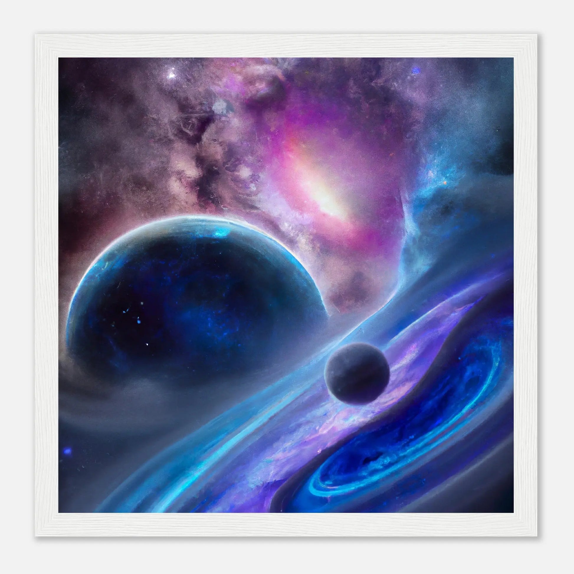 Gerahmtes Premium-Poster - Planet, Weltraum - Digitaler Stil, KI-Kunst - RolConArt, Sci-Fi, 