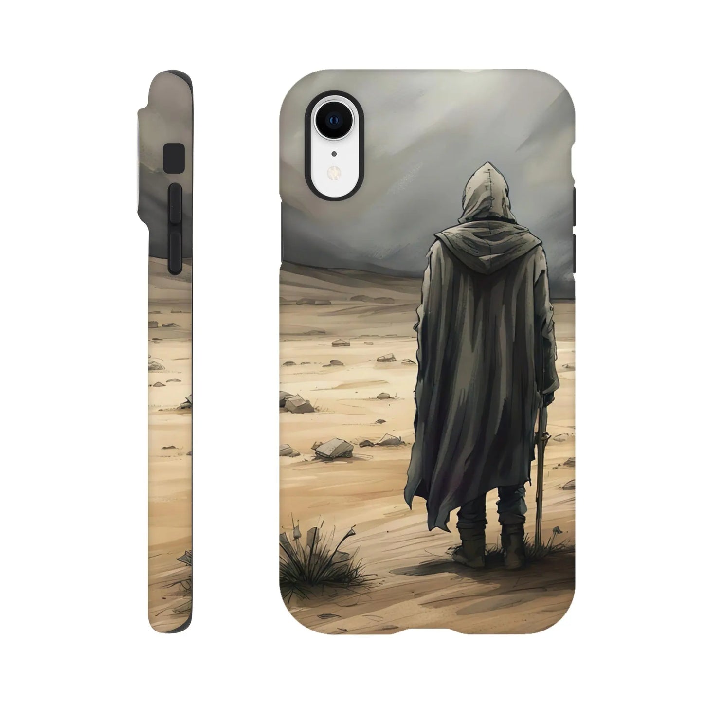Smartphone-Hülle "Hart" - Wüstenwanderer - Malerischer Stil, KI-Kunst RolConArt, Malerischer Stil - Porträts, iPhone-XR