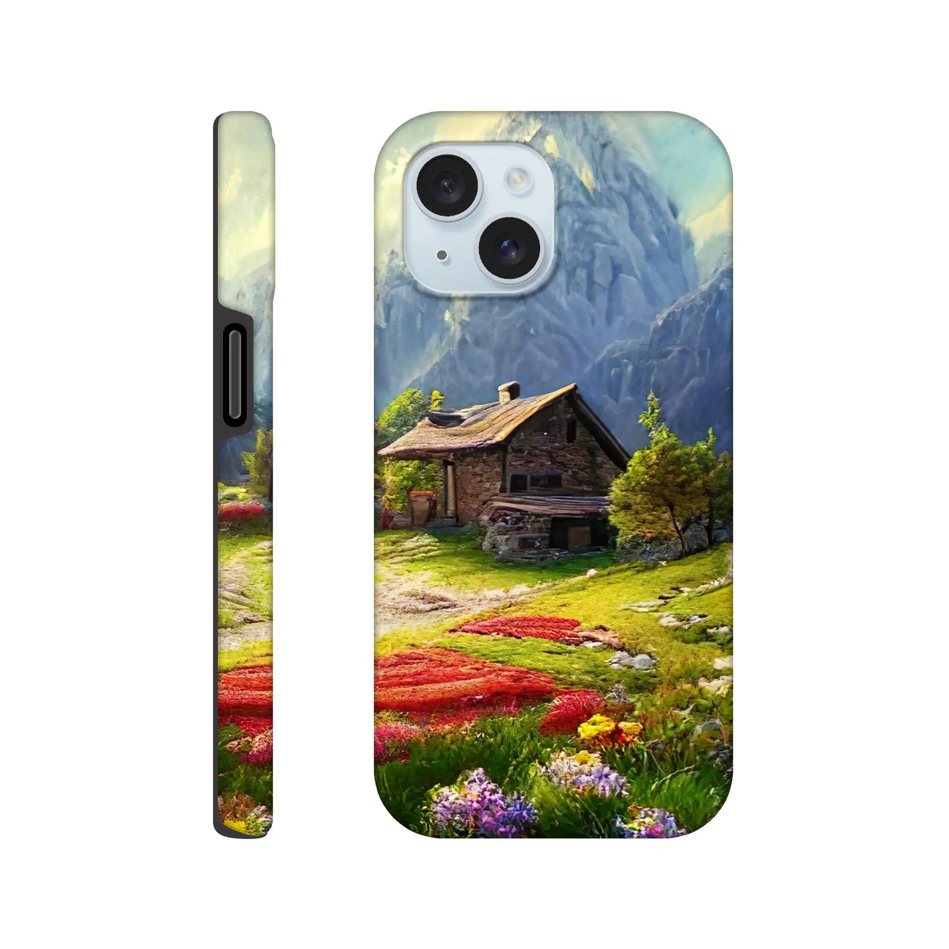 Smartphone-Hülle "Hart" - Berglandschaft - Malerischer Stil, KI-Kunst RolConArt, Landschaften, iPhone-15