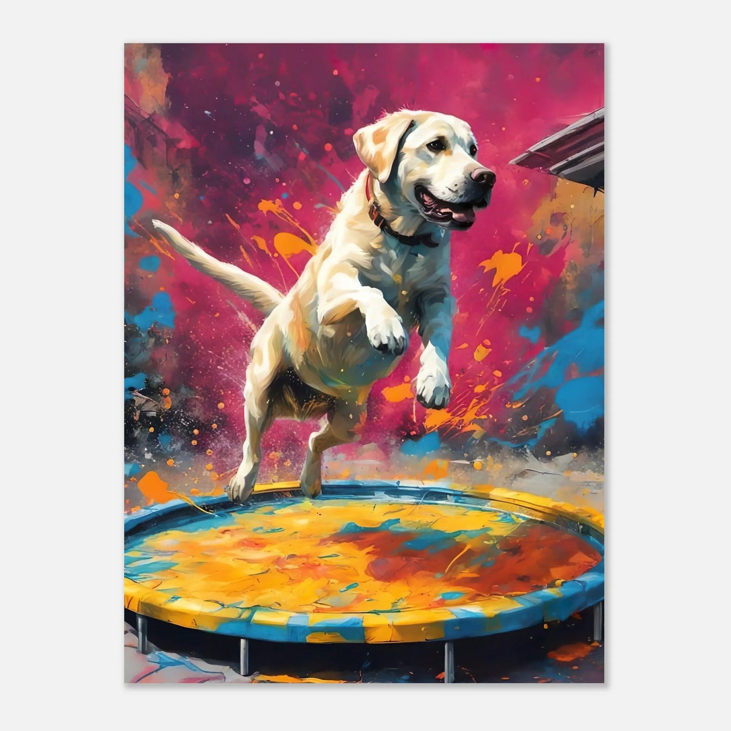 Aluminiumdruck - Labrador Retriever - Splash Art Stil, KI-Kunst RolConArt