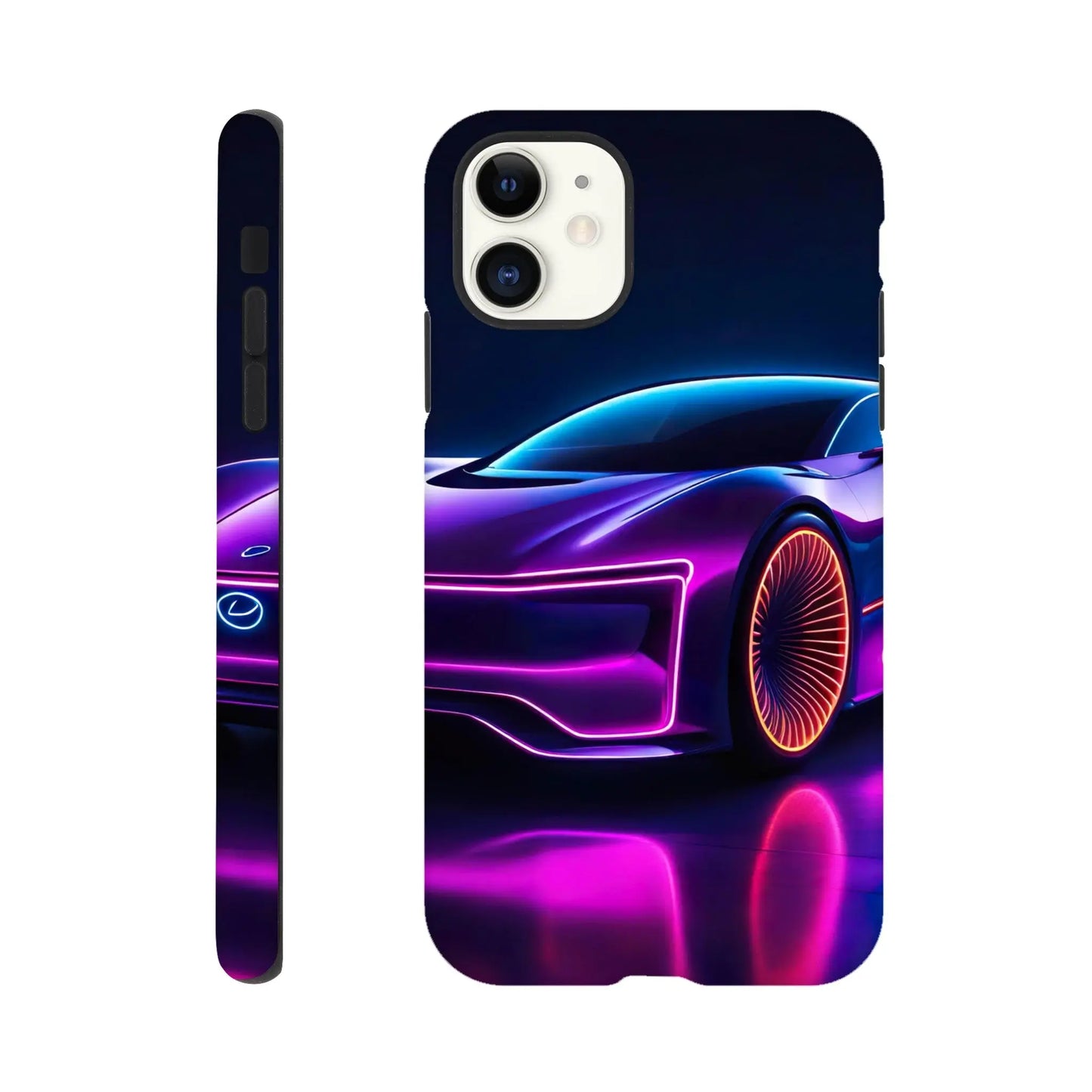 Smartphone-Hülle "Hart" - Futuristisches Auto - Neon Stil, KI-Kunst RolConArt, Neon, iPhone-11