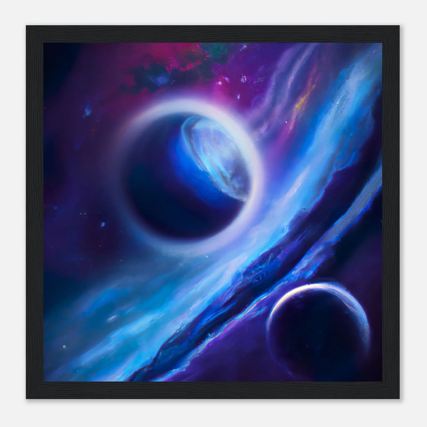 Gerahmtes Premium-Poster - Planet, Weltraum - Digitaler Stil, KI-Kunst - RolConArt, Sci-Fi, 30x30-cm-12x12-Schwarz