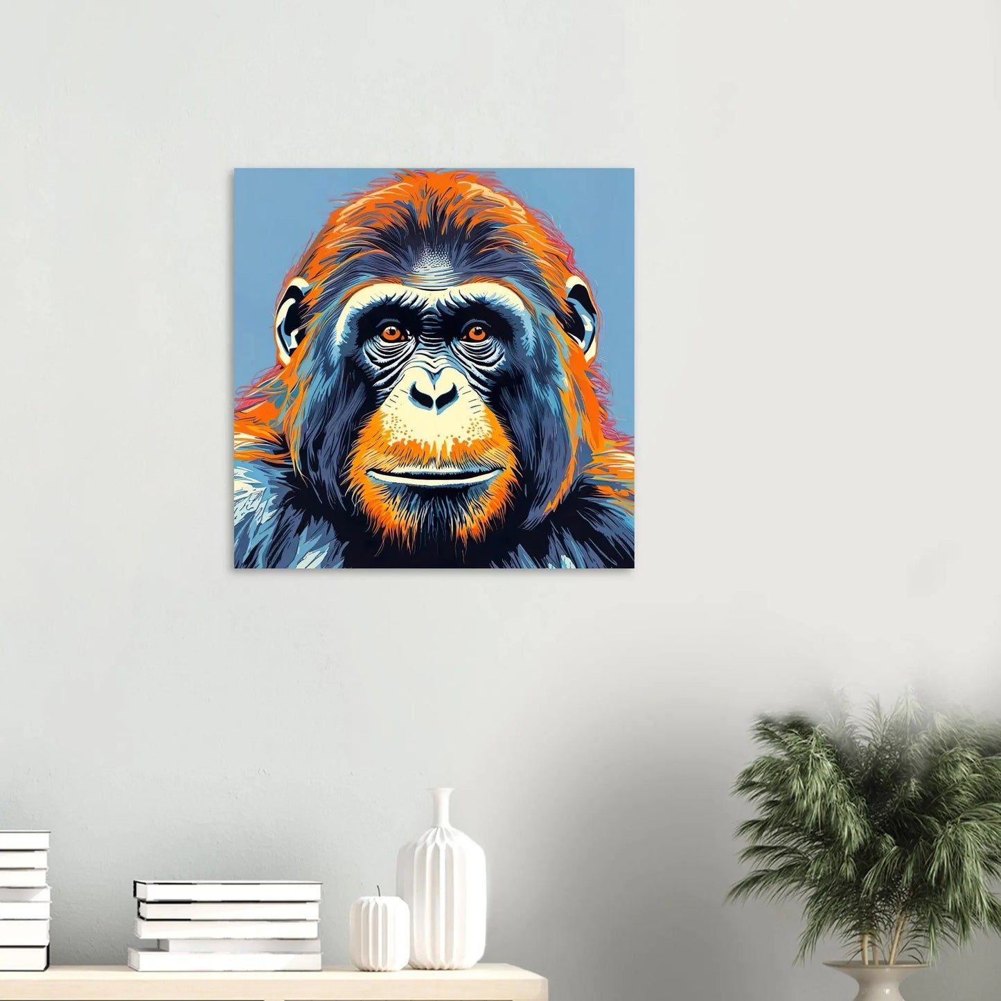 Aluminiumdruck - Orang-Utan - Pop Art Stil, KI-Kunst RolConArt