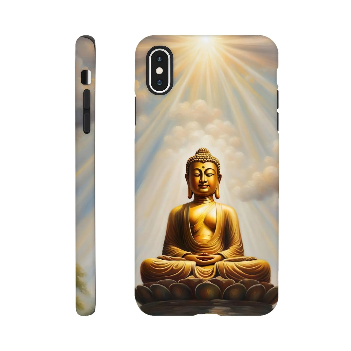 Smartphone-Hülle "Hart" - Buddha - Malerischer Stil, KI-Kunst RolConArt, Spirituelle Vielfalt, iPhone-XS-Max