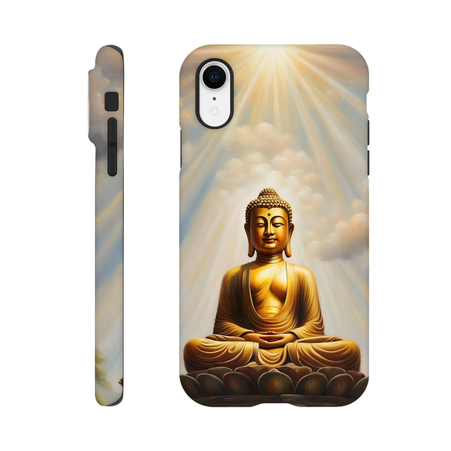 Smartphone-Hülle "Hart" - Buddha - Malerischer Stil, KI-Kunst RolConArt, Spirituelle Vielfalt, iPhone-XR