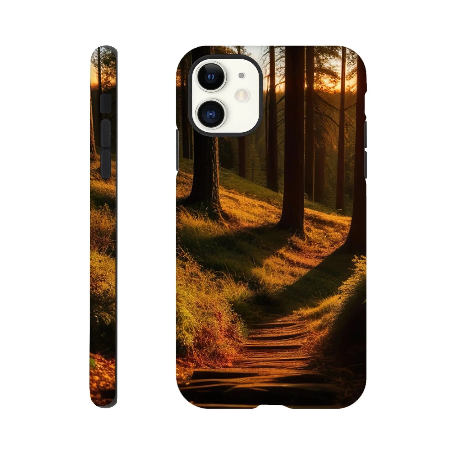 Smartphone-Hülle "Hart" - Waldlandschaft - Foto Stil, KI-Kunst RolConArt, Landschaften, iPhone-11