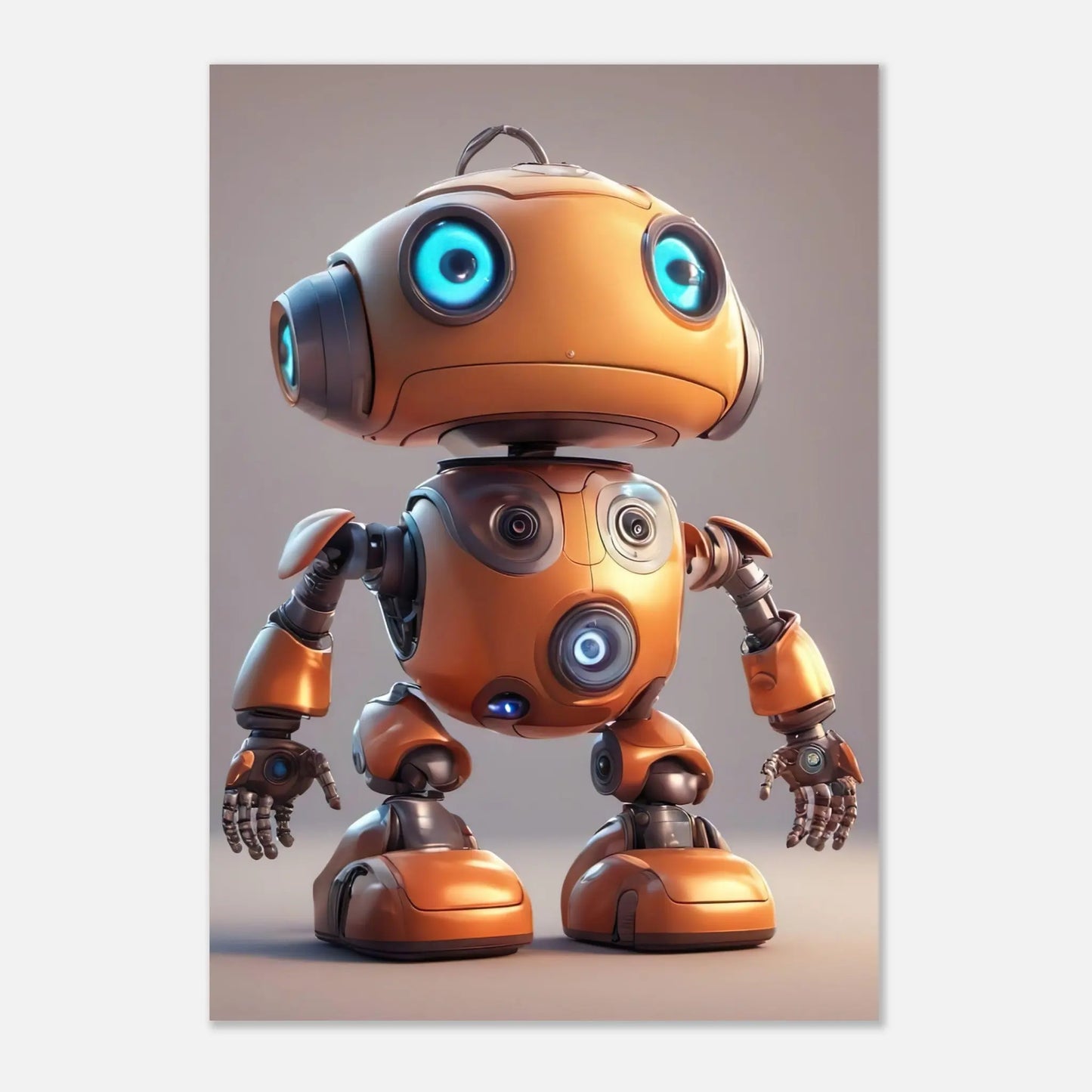 Aluminiumdruck - Roboter - Kinderbild, 3D-Stil, KI-Kunst RolConArt