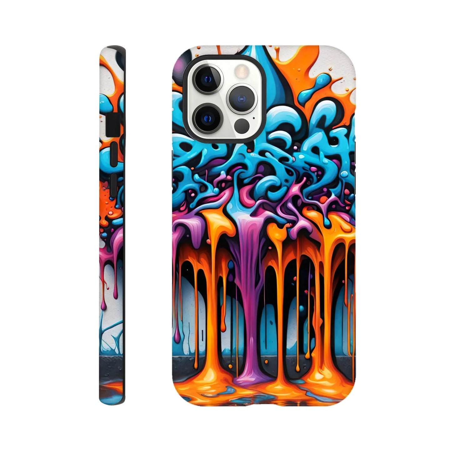 Smartphone-Hülle "Hart" - 3D Graffiti - Splash Art Stil, KI-Kunst RolConArt, Splash Art, iPhone-12-Pro-Max