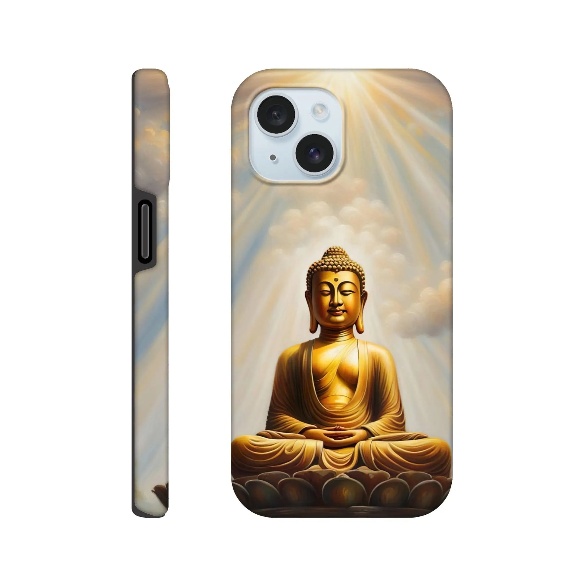 Smartphone-Hülle "Hart" - Buddha - Malerischer Stil, KI-Kunst RolConArt, Spirituelle Vielfalt, iPhone-15