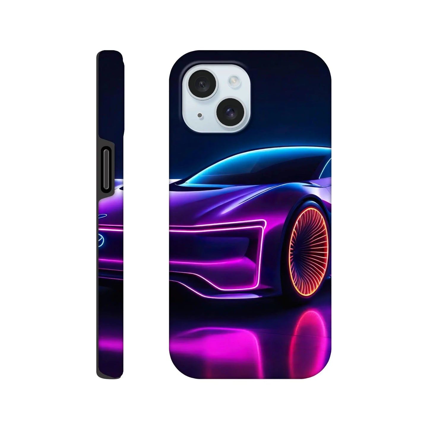 Smartphone-Hülle "Hart" - Futuristisches Auto - Neon Stil, KI-Kunst RolConArt, Neon, iPhone-15