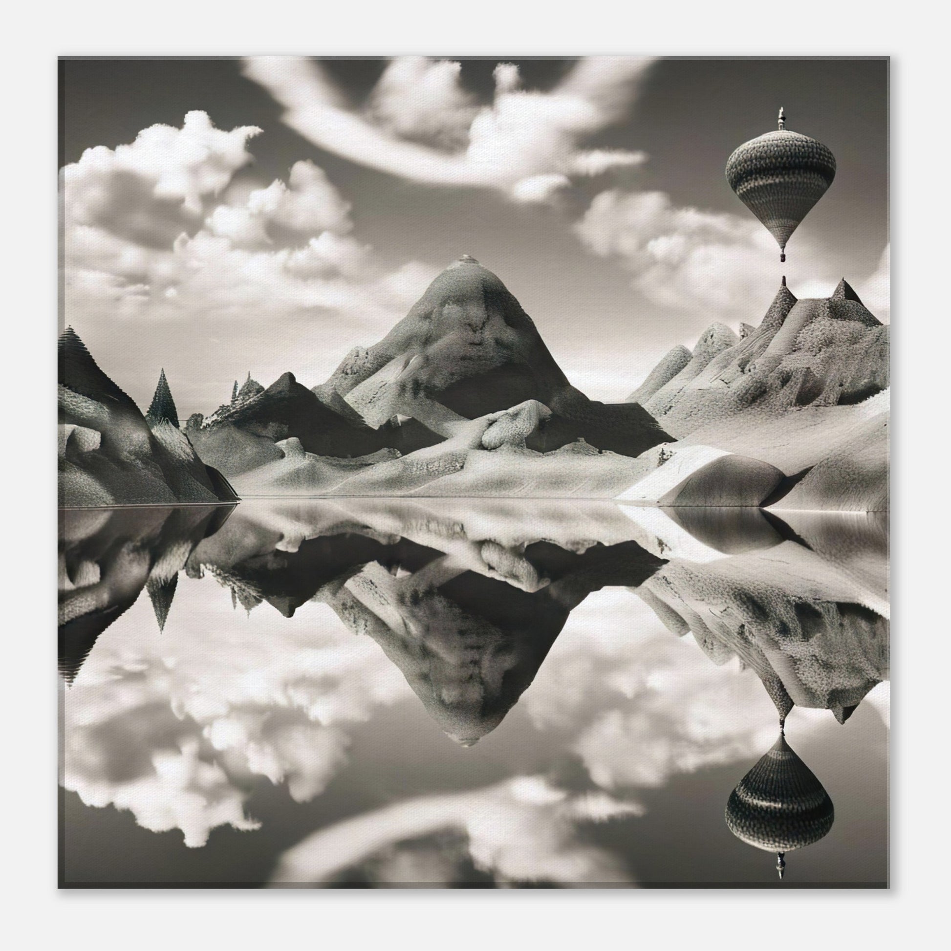 Leinwandbild - Surreale Landschaft - Digitaler Stil, KI-Kunst - RolConArt, Surreale Landschaften, 40x40-cm-16x16