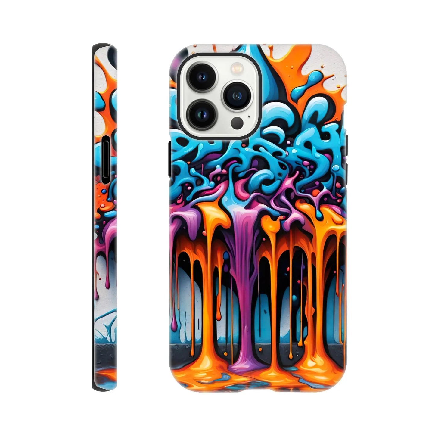 Smartphone-Hülle "Hart" - 3D Graffiti - Splash Art Stil, KI-Kunst RolConArt, Splash Art, iPhone-13-Pro-Max