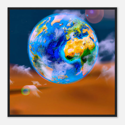 Gerahmtes Premium-Poster - Planet - Digitaler Stil, KI-Kunst - RolConArt, Sci-Fi, 70x70-cm-28x28-Schwarz