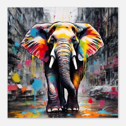 Aluminiumdruck - Elefant - Splash Art Stil, KI-Kunst RolConArt