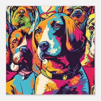 Aluminiumdruck - Hunde - Pop Art Stil, Tierporträt, KI-Kunst RolConArt