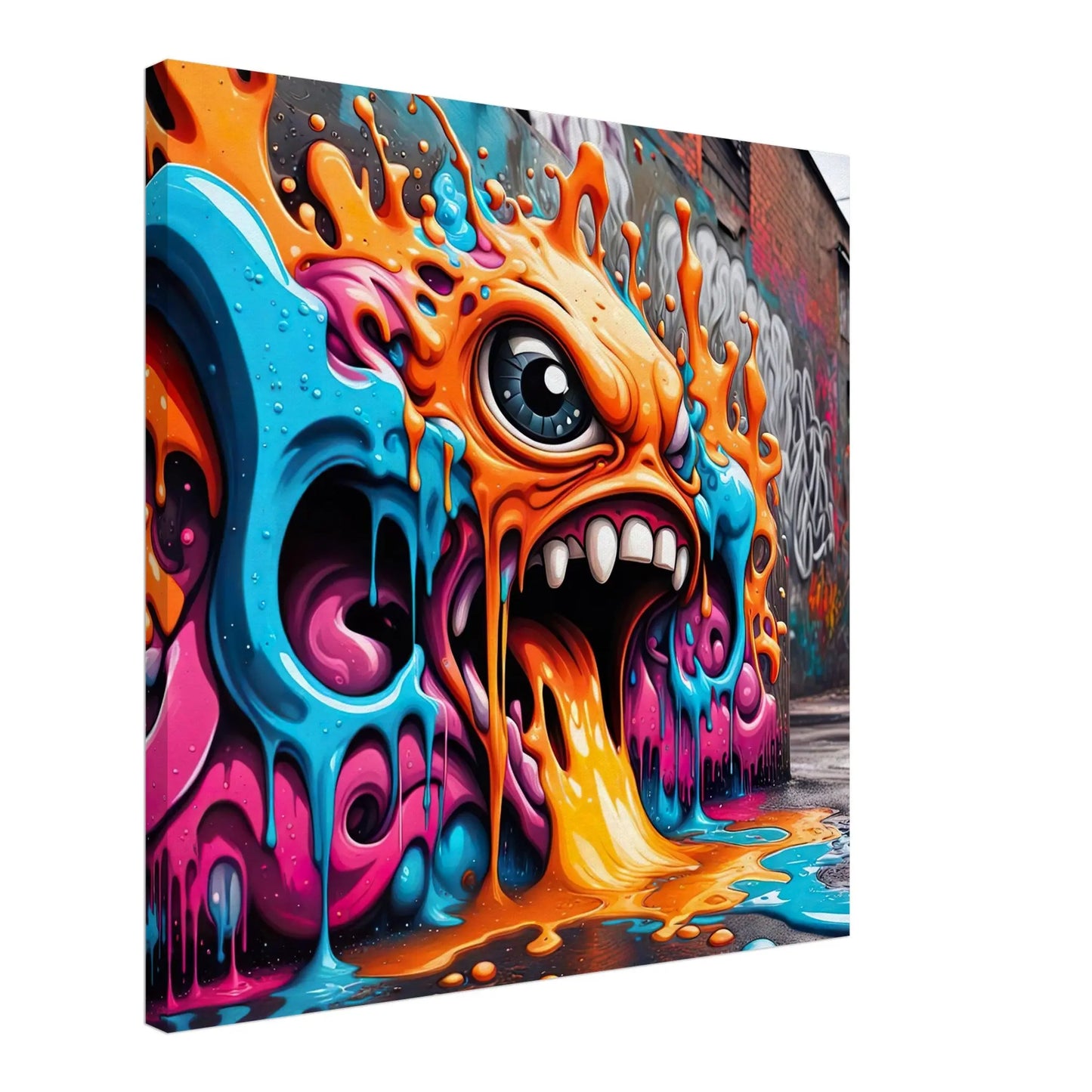 Leinwandbild - 3D Graffiti - Splash Art Stil, KI-Kunst - RolConArt, Splash Art, 