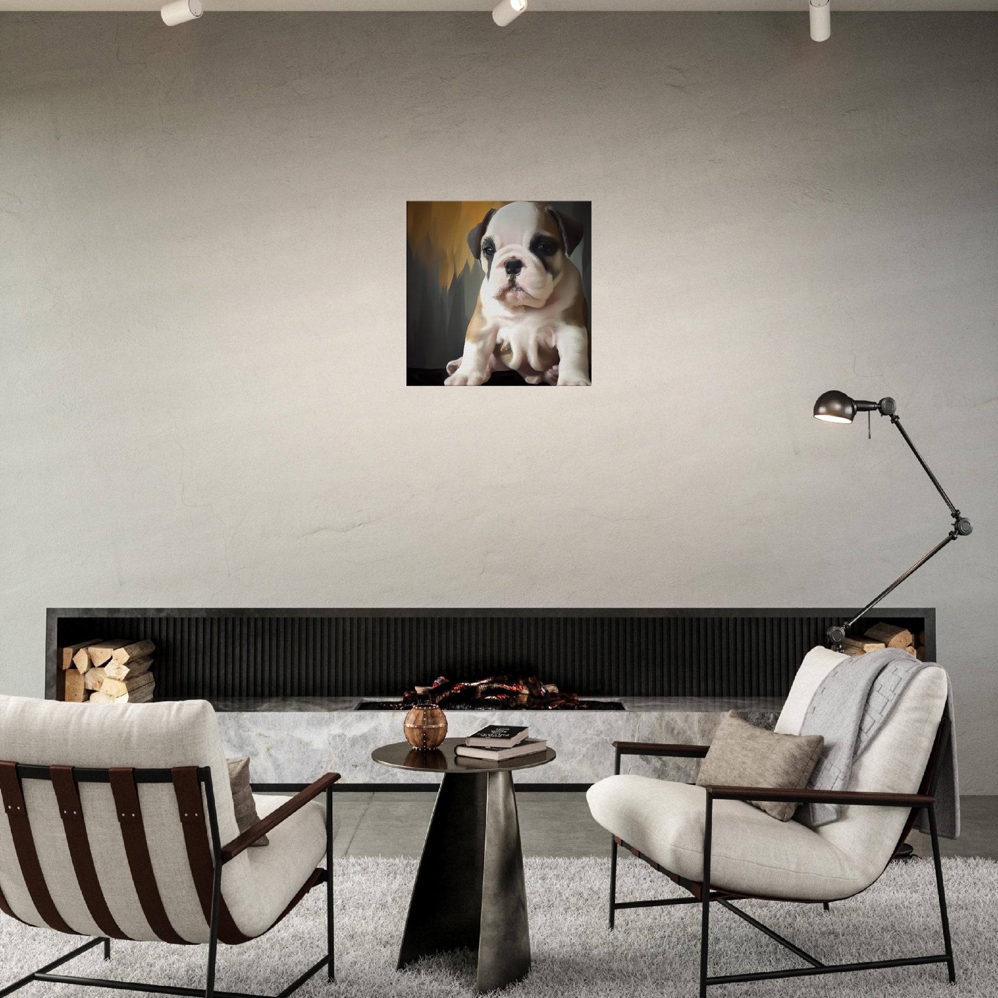 Leinwandbild - Englische Bulldogge - Malerischer Stil, KI-Kunst - RolConArt, Malerischer Stil - Tiere, 