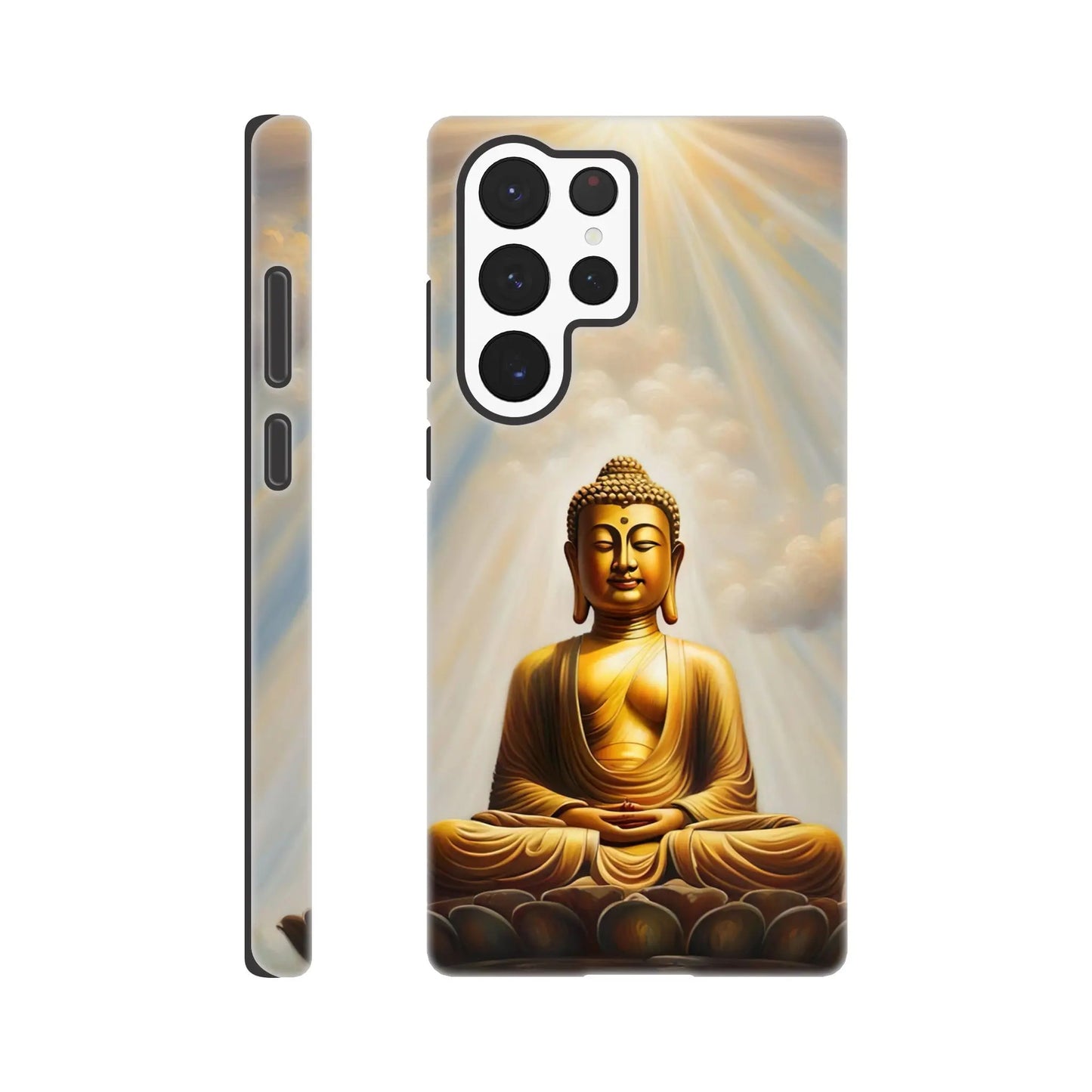 Smartphone-Hülle "Hart" - Buddha - Malerischer Stil, KI-Kunst RolConArt, Spirituelle Vielfalt, Galaxy-S22-Ultra