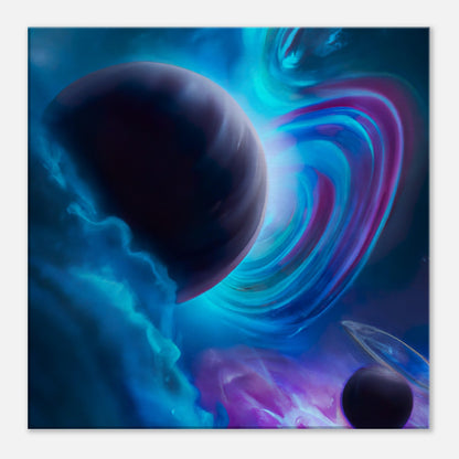 Leinwandbild - Planeten im Weltraum - Digitaler Stil, KI-Kunst - RolConArt, Sci-Fi, 50x50-cm-20x20