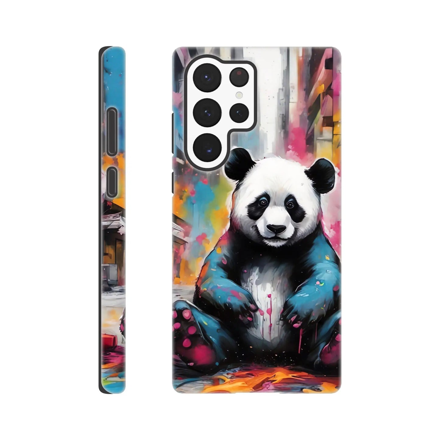 Smartphone-Hülle "Hart" - Pandabär - Splash Art Stil, KI-Kunst RolConArt, Splash Art - Tiere, Galaxy-S22-Ultra