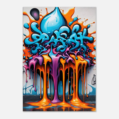 Leinwandbild - 3D Graffiti - Splash Art Stil, KI-Kunst - RolConArt, Splash Art, 70x100-cm-28x40