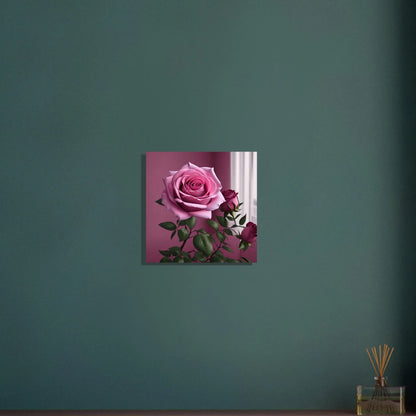 Aluminiumdruck - Rosa Rosen - Foto Stil, KI-Kunst - RolConArt, Pflanzen, 40x40-cm-16x16