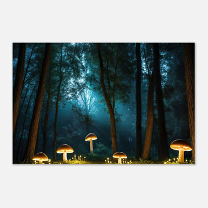 Aluminiumdruck - Verzauberte Waldlichter - Foto Stil, KI-Kunst, Surreale Landschaften, 50x75-cm-20x30 - RolConArt