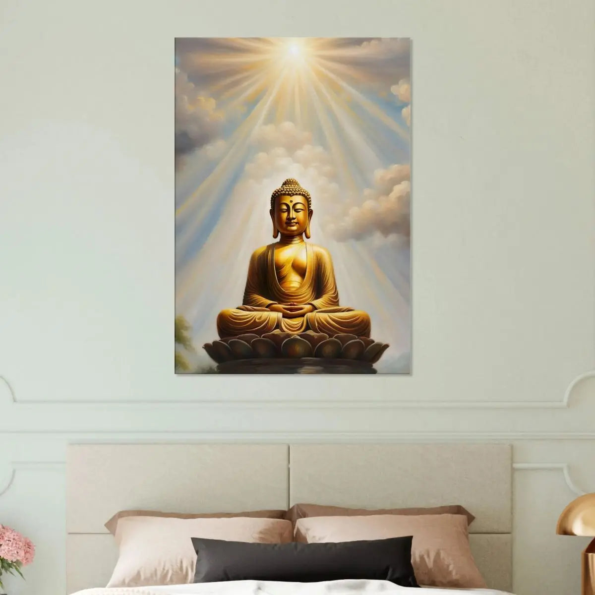 Leinwandbild - Buddha - Malerischer Stil, KI-Kunst - RolConArt, Spirituelle Vielfalt, 
