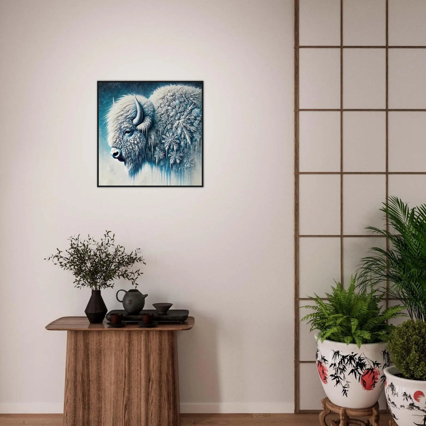 Gerahmtes Premium-Poster - Arktischer Riese - 3D-Stil, KI-Kunst, Tiere - Kreative Vielfalt,  - RolConArt