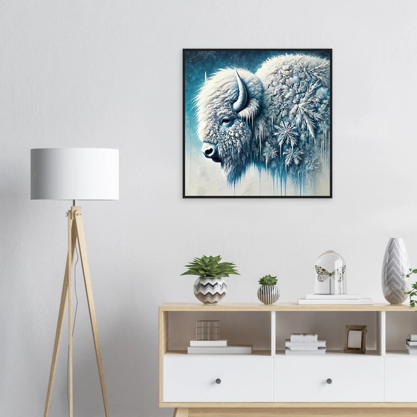 Gerahmtes Premium-Poster - Arktischer Riese - 3D-Stil, KI-Kunst, Tiere - Kreative Vielfalt,  - RolConArt