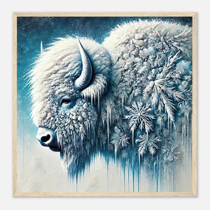 Gerahmtes Premium-Poster - Arktischer Riese - 3D-Stil, KI-Kunst, Tiere - Kreative Vielfalt, 50x50-cm-20x20-Holzrahmen - RolConArt