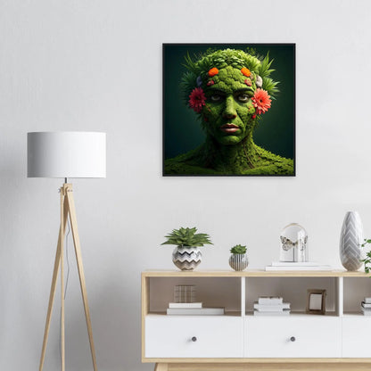 Gerahmtes Premium-Poster - Eins mit der Erde - 3D-Stil, KI-Kunst, Kreative Vielfalt,  - RolConArt