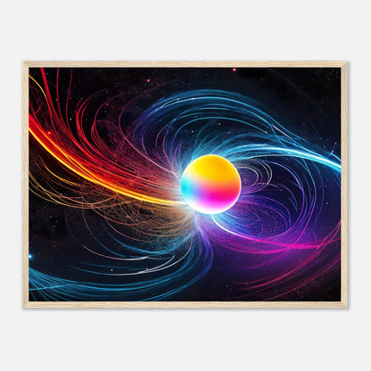 Gerahmtes Premium-Poster - Kosmische Energie - Digitaler Stil, KI-Kunst, Kreative Vielfalt, 45x60-cm-18x24-Holzrahmen - RolConArt