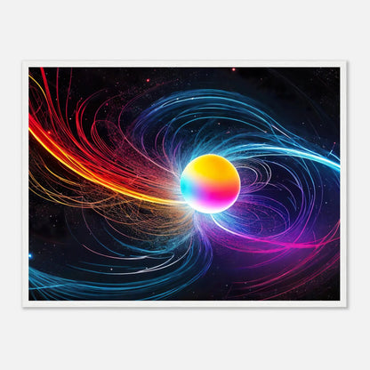 Gerahmtes Premium-Poster - Kosmische Energie - Digitaler Stil, KI-Kunst, Kreative Vielfalt, 45x60-cm-18x24-Weißer-Rahmen - RolConArt