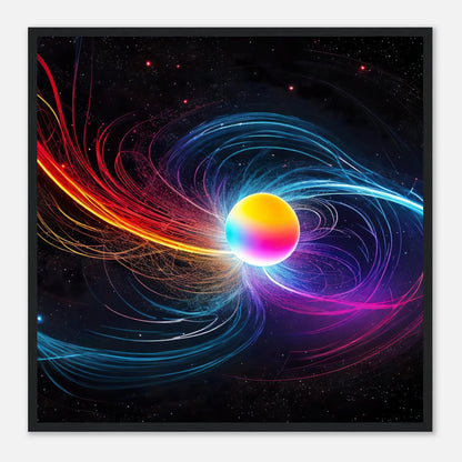 Gerahmtes Premium-Poster - Kosmische Energie - Digitaler Stil, KI-Kunst, Kreative Vielfalt, 50x50-cm-20x20-Schwarzer-Rahmen - RolConArt