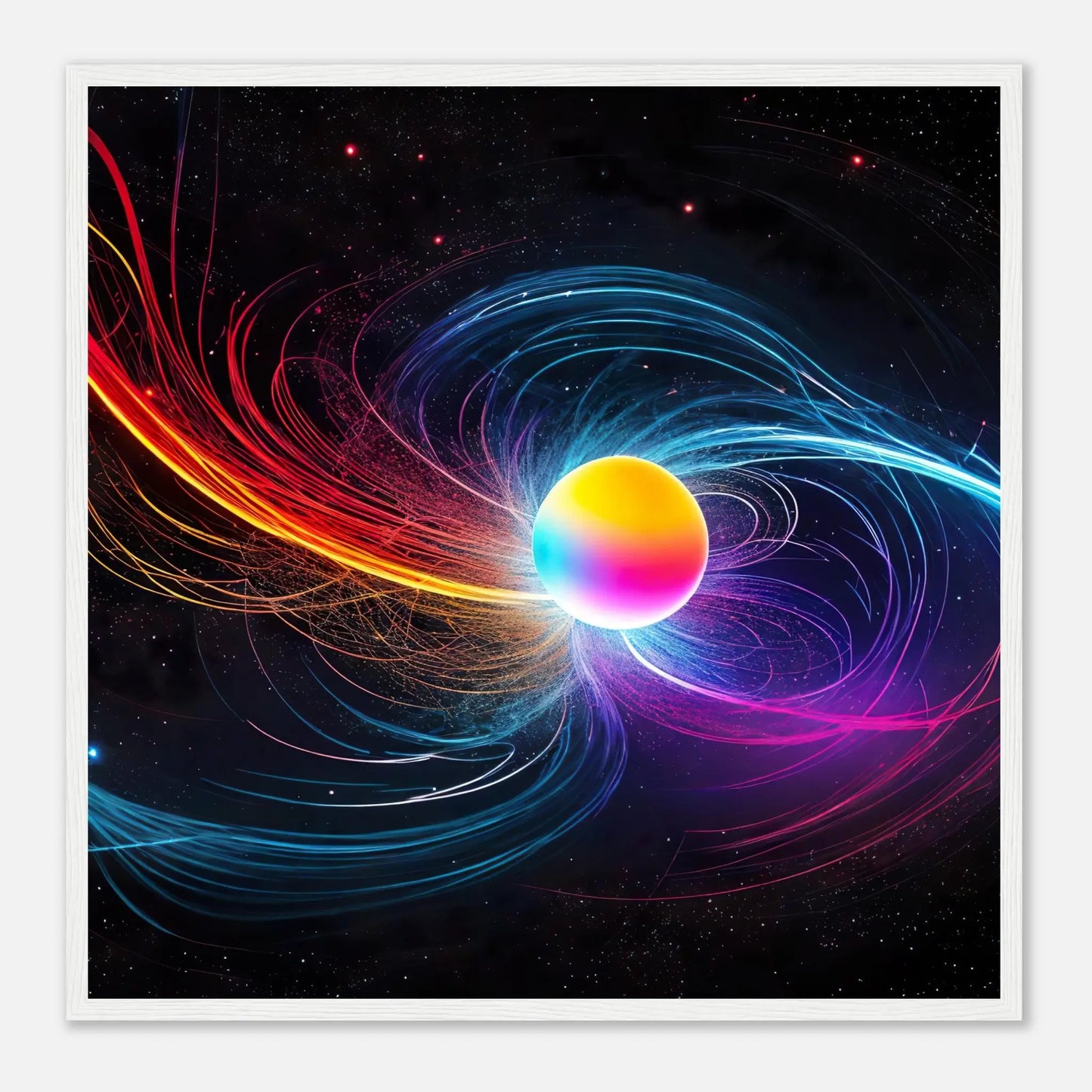 Gerahmtes Premium-Poster - Kosmische Energie - Digitaler Stil, KI-Kunst, Kreative Vielfalt, 50x50-cm-20x20-Weißer-Rahmen - RolConArt