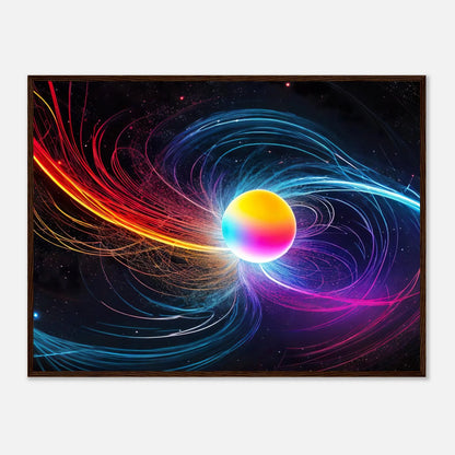 Gerahmtes Premium-Poster - Kosmische Energie - Digitaler Stil, KI-Kunst, Kreative Vielfalt, 60x80-cm-24x32-Dunkler-Holzrahmen - RolConArt